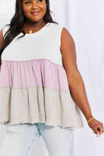 Load image into Gallery viewer, White Birch Full Size Watching the Sunset Color Block Babydoll Top