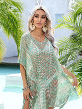 Load image into Gallery viewer, Multicolored Openwork Tassel Slit Cover-Up