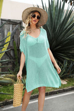 Load image into Gallery viewer, Openwork Side Slit Cover-Up Dress