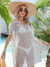 Load image into Gallery viewer, Multicolored Openwork Tassel Slit Cover-Up