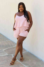 Load image into Gallery viewer, Culture Code Let It Happen Full Size Double Flare Striped Romper in Pink