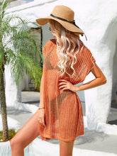 Load image into Gallery viewer, Side Slit Plunge Openwork Cover-Up