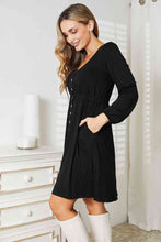 Load image into Gallery viewer, Double Take Scoop Neck Empire Waist Long Sleeve Magic Dress