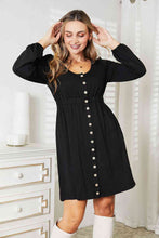 Load image into Gallery viewer, Double Take Scoop Neck Empire Waist Long Sleeve Magic Dress