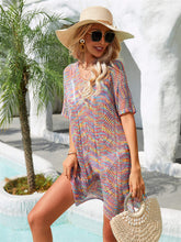 Load image into Gallery viewer, Multicolored Openwork Tassel Slit Cover-Up