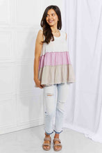 Load image into Gallery viewer, White Birch Full Size Watching the Sunset Color Block Babydoll Top