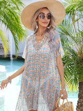 Load image into Gallery viewer, Multicolored Openwork Tassel Slit Cover-Up
