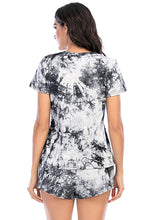 Load image into Gallery viewer, Tie-Dye Round Neck Short Sleeve Top and Shorts Lounge Set
