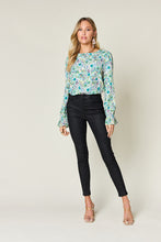 Load image into Gallery viewer, Double Take Full Size Printed Flounce Sleeve Blouse
