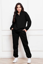 Load image into Gallery viewer, Half Zip Long Sleeve Sweatshirt and Pants Set
