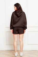 Load image into Gallery viewer, Drop Shoulder Long Sleeve Hoodie and Shorts Set
