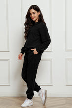 Load image into Gallery viewer, Corduroy Round Neck Sweatshirt and Sweatpants Set
