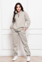 Load image into Gallery viewer, Half Zip Long Sleeve Sweatshirt and Pants Set
