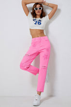 Load image into Gallery viewer, Star Raw Hem Distressed Jeans
