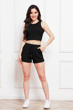 Load image into Gallery viewer, Round Neck Tank and Drawstring Shorts Set
