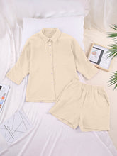 Load image into Gallery viewer, Texture Button Up Shirt and Shorts Set

