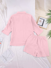 Load image into Gallery viewer, Texture Button Up Shirt and Shorts Set
