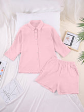 Load image into Gallery viewer, Texture Button Up Shirt and Shorts Set
