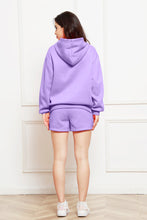 Load image into Gallery viewer, Drop Shoulder Long Sleeve Hoodie and Shorts Set
