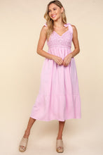 Load image into Gallery viewer, Haptics Crochet Lace Ruffle Hem Cami Midi Dress
