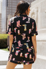 Load image into Gallery viewer, Printed Button Up Short Sleeve Top and Shorts Lounge Set
