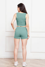 Load image into Gallery viewer, Round Neck Tank and Drawstring Shorts Set
