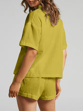 Load image into Gallery viewer, Texture Button Up Shirt and Shorts Set
