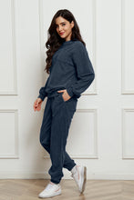 Load image into Gallery viewer, Corduroy Round Neck Sweatshirt and Sweatpants Set
