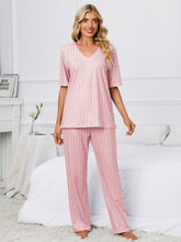 Load image into Gallery viewer, Printed V-Neck Top and Pants Lounge Set
