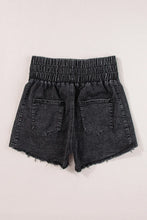 Load image into Gallery viewer, High Waist Raw Hem Denim Shorts
