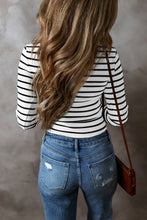 Load image into Gallery viewer, Striped V-Neck Long Sleeve Top
