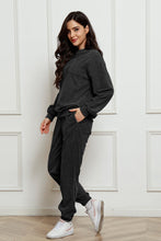 Load image into Gallery viewer, Corduroy Round Neck Sweatshirt and Sweatpants Set
