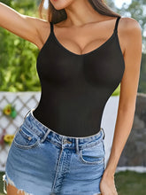 Load image into Gallery viewer, Seamless Scoop Neck Spaghetti Strap Shaping Bodysuit
