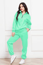 Load image into Gallery viewer, Half Zip Long Sleeve Sweatshirt and Pants Set
