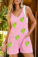 Load image into Gallery viewer, Cactus V-Neck Spaghetti Strap Overalls
