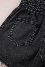 Load image into Gallery viewer, High Waist Raw Hem Denim Shorts
