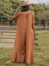 Load image into Gallery viewer, Scoop Neck Half Sleeve Wide Leg Jumpsuit
