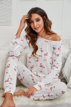 Load image into Gallery viewer, Flamingo Long Sleeve Top and Pants Lounge Set
