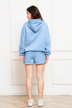 Load image into Gallery viewer, Drop Shoulder Long Sleeve Hoodie and Shorts Set
