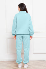 Load image into Gallery viewer, Half Zip Long Sleeve Sweatshirt and Pants Set
