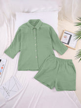 Load image into Gallery viewer, Texture Button Up Shirt and Shorts Set
