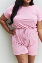Load image into Gallery viewer, Zenana Chilled Out Full Size Short Sleeve Romper in Light Carnation Pink
