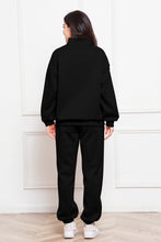 Load image into Gallery viewer, Half Zip Long Sleeve Sweatshirt and Pants Set
