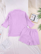 Load image into Gallery viewer, Texture Button Up Shirt and Shorts Set
