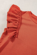 Load image into Gallery viewer, Ruffled Round Neck Cap Sleeve Blouse
