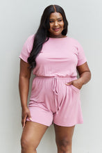 Load image into Gallery viewer, Zenana Chilled Out Full Size Short Sleeve Romper in Light Carnation Pink
