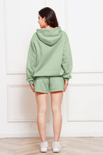 Load image into Gallery viewer, Drop Shoulder Long Sleeve Hoodie and Shorts Set
