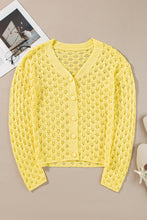 Load image into Gallery viewer, Openwork V-Neck Long Sleeve Cardigan
