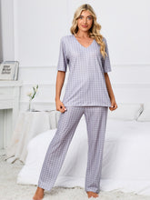 Load image into Gallery viewer, Printed V-Neck Top and Pants Lounge Set
