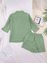 Load image into Gallery viewer, Texture Button Up Shirt and Shorts Set
